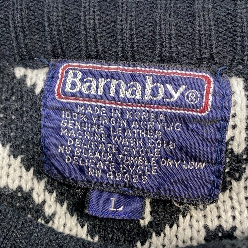 Vintage Barnaby Black & Gray Crewneck Sweater Siz… - image 3